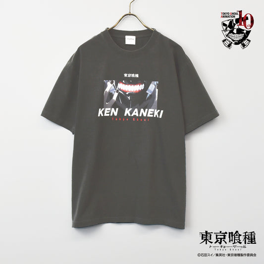 TV Anime "Tokyo Ghoul" Kaneki Ken Vintage Short Sleeve T-Shirt (Black)