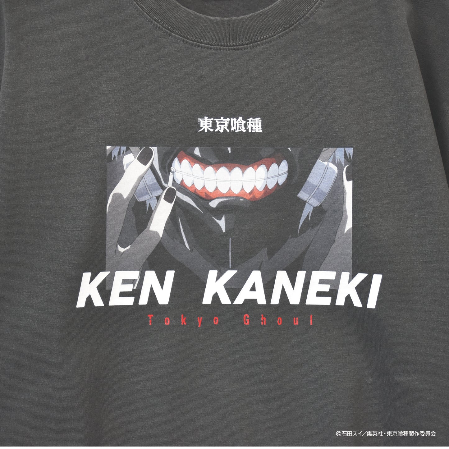 TV Anime "Tokyo Ghoul" Kaneki Ken Vintage Short Sleeve T-Shirt (Black)