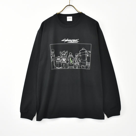 【11月末より順次発送】 Cyberpunk: Edgerunners【サイバーパンク: エッジランナーズ】 メインズ・クルー 線画 ロングTシャツ