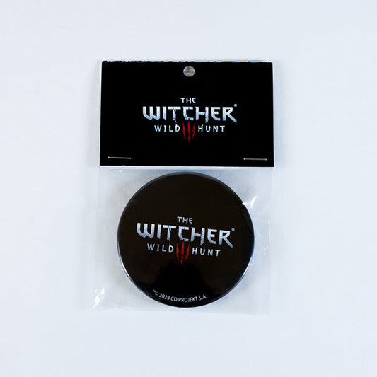 The Witcher 3 54mm Button Badge (Black Logo)