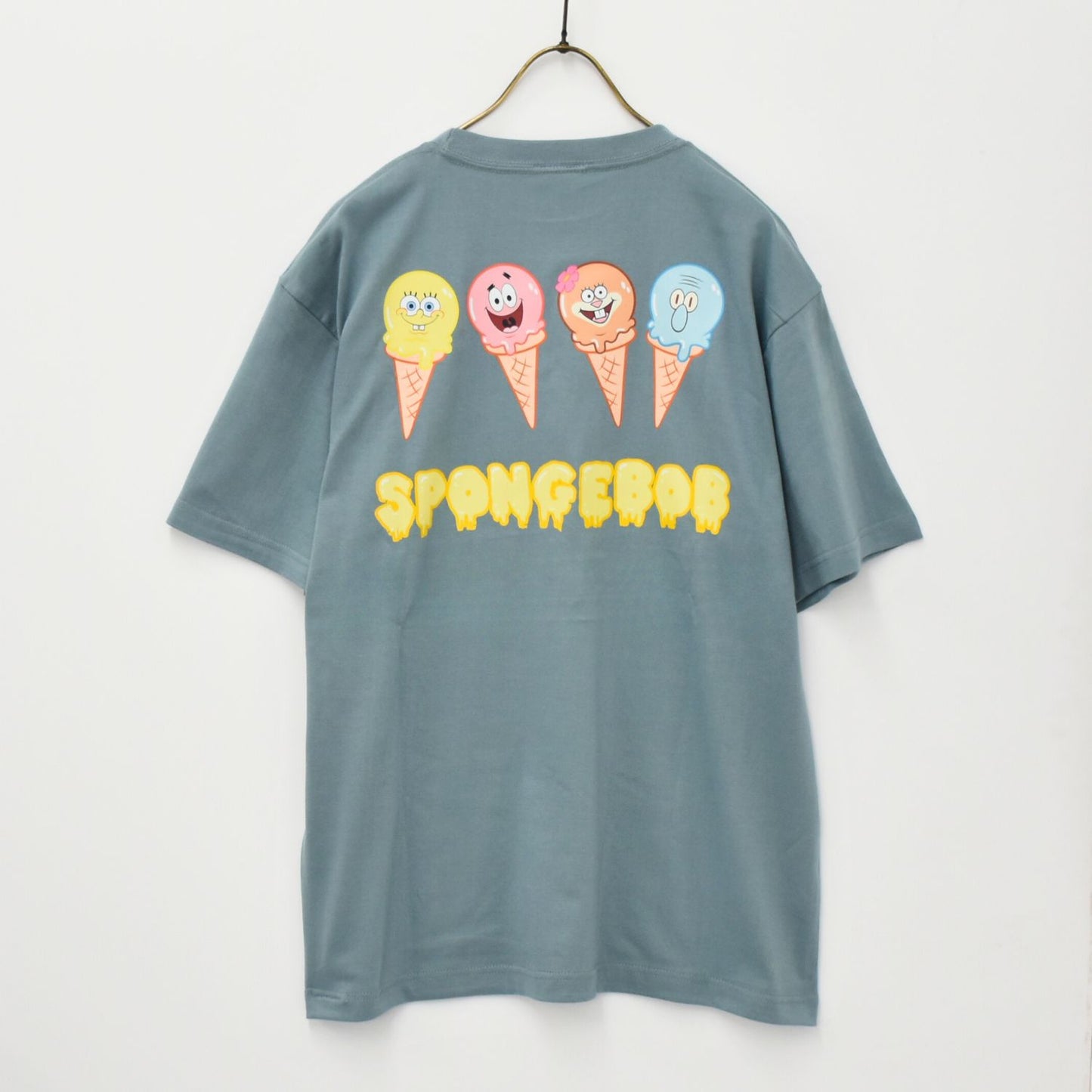 【スポンジ・ボブ】 スポンジ・ボブ アイスクリーム プリント Tシャツ