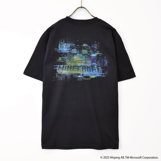 MINECRAFT【マインクラフト】 グリッチデザイン バックプリント クリーパー Tシャツ