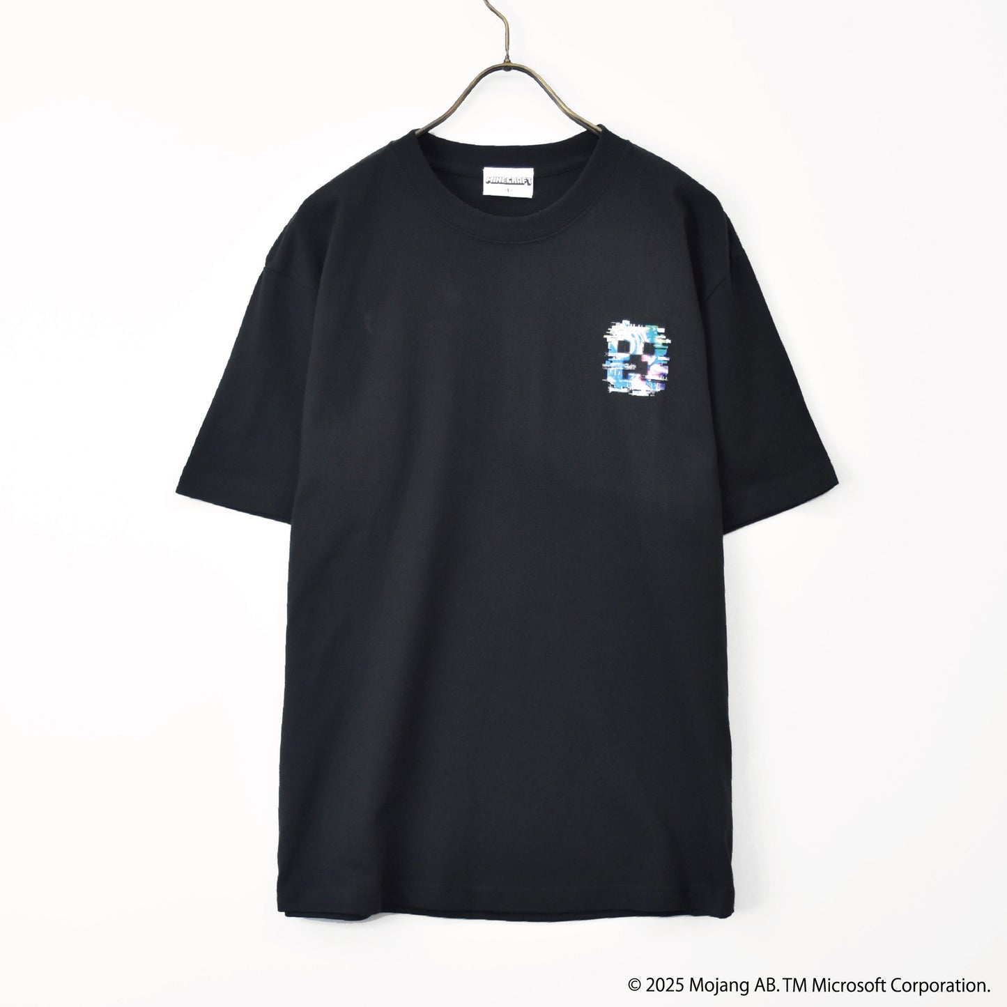 MINECRAFT【マインクラフト】 グリッチデザイン バックプリント クリーパー Tシャツ