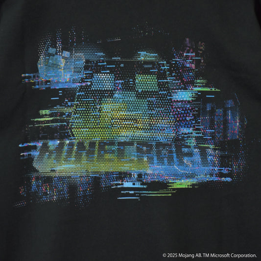 MINECRAFT【マインクラフト】 グリッチデザイン バックプリント クリーパー Tシャツ