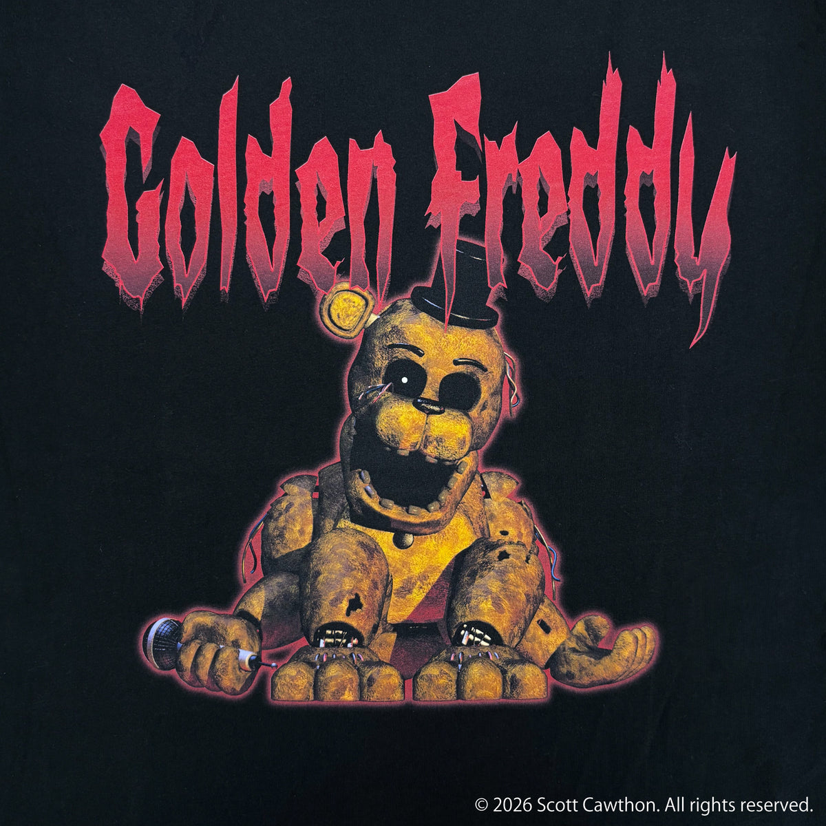 【11月末より順次発送】Five Nights at Freddy's【ファイブ・ナイツ・アット・フレディーズ】 ゴールデンフレディ Tシャツ