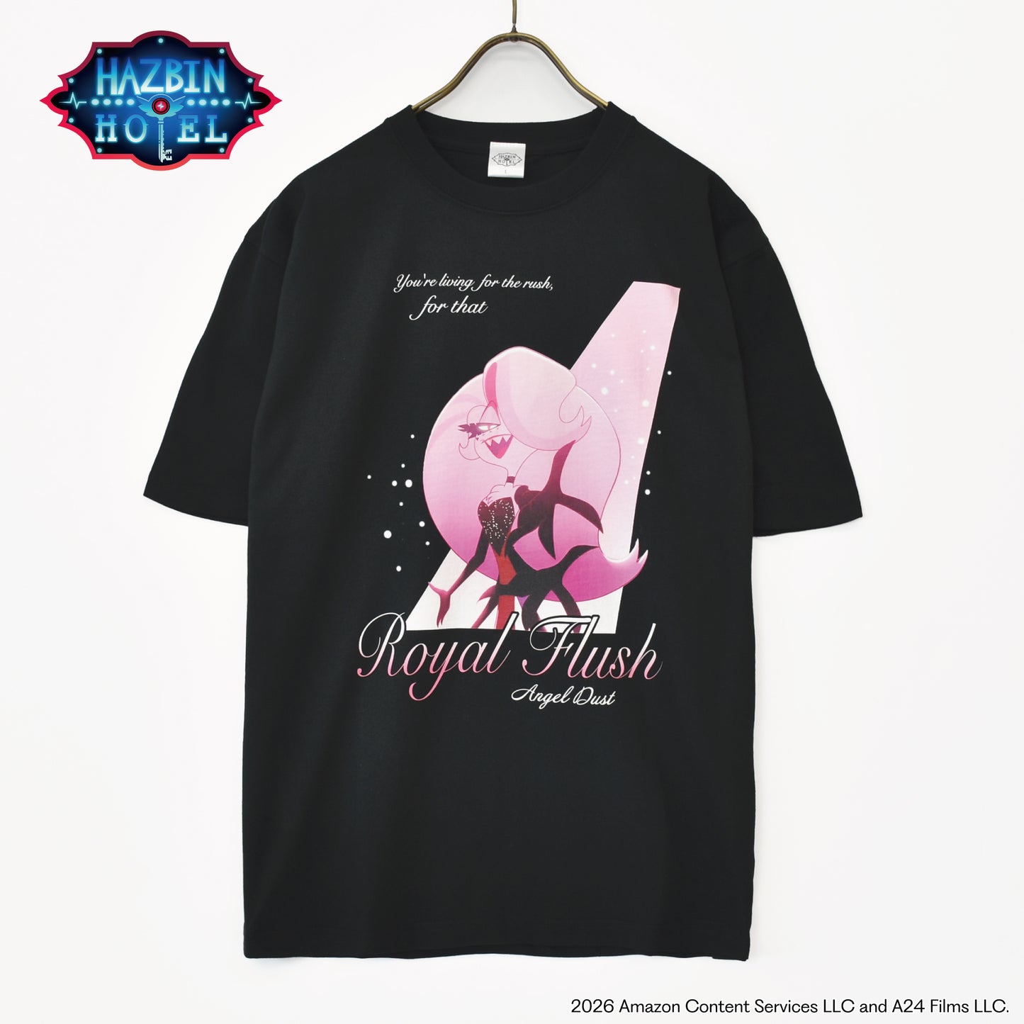 【6/25 以降順次発送】HAZBIN HOTEL 【ハズビンホテル】エンジェル "ROYAL FLUSH" Tシャツ