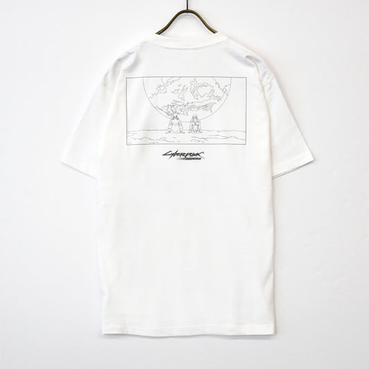 【11月末より順次発送】 Cyberpunk: Edgerunners【サイバーパンク: エッジランナーズ】 シルエット ムーン Tシャツ (ホワイト)