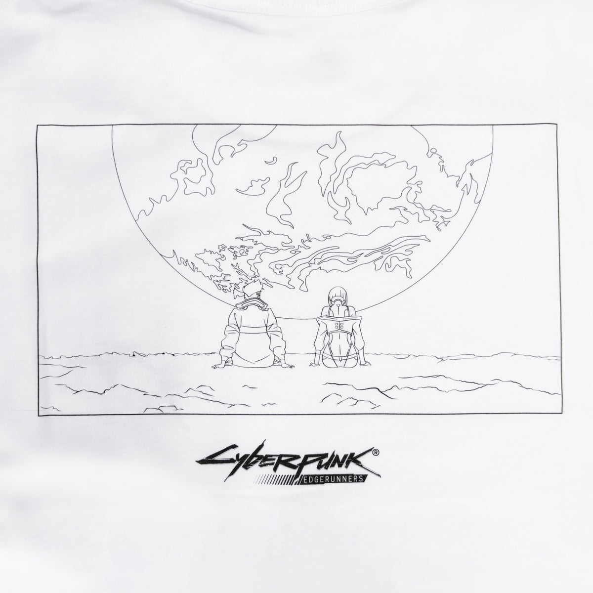 【11月末より順次発送】 Cyberpunk: Edgerunners【サイバーパンク: エッジランナーズ】 シルエット ムーン Tシャツ (ホワイト)