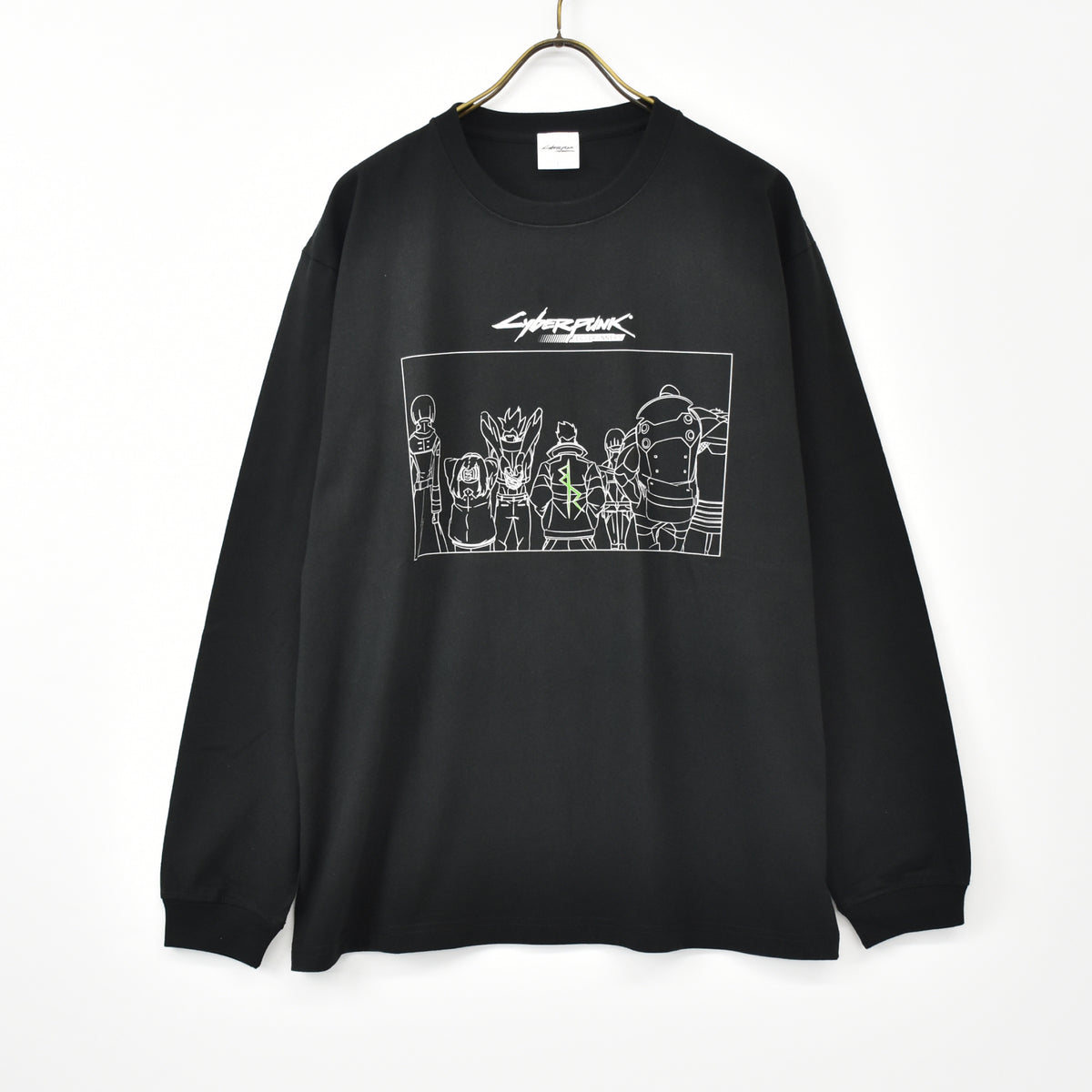 【11月末より順次発送】 Cyberpunk: Edgerunners【サイバーパンク: エッジランナーズ】 メインズ・クルー 線画 ロングTシャツ